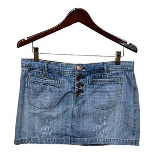 Vintage Y2K Old Navy Ultra Low Rise Cotton Denim Mini Skirt